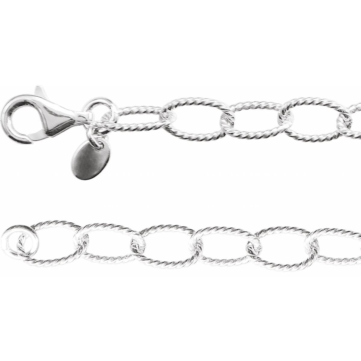 6 mm Knurled Cable Chain Bracelet (6 Mm / 7 In) - Series CH1064