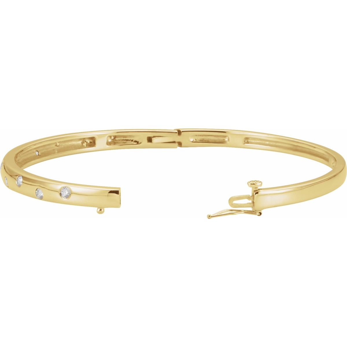 Accented Hinged Bangle Bracelet (3.9 Mm) - gallery - Series 60890