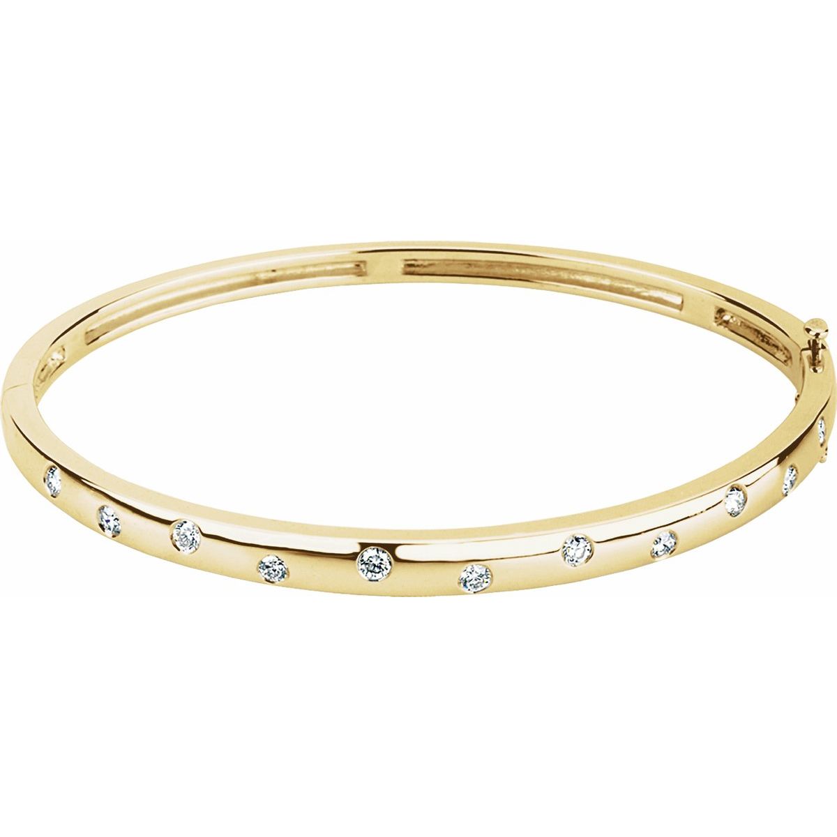 Accented Hinged Bangle Bracelet (3.9 Mm) - Series 60890