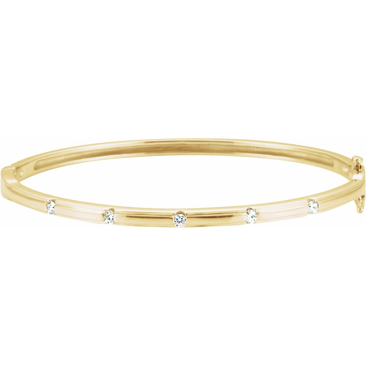 Accented Hinged Bangle Bracelet (3.3 Mm) - Series 65101
