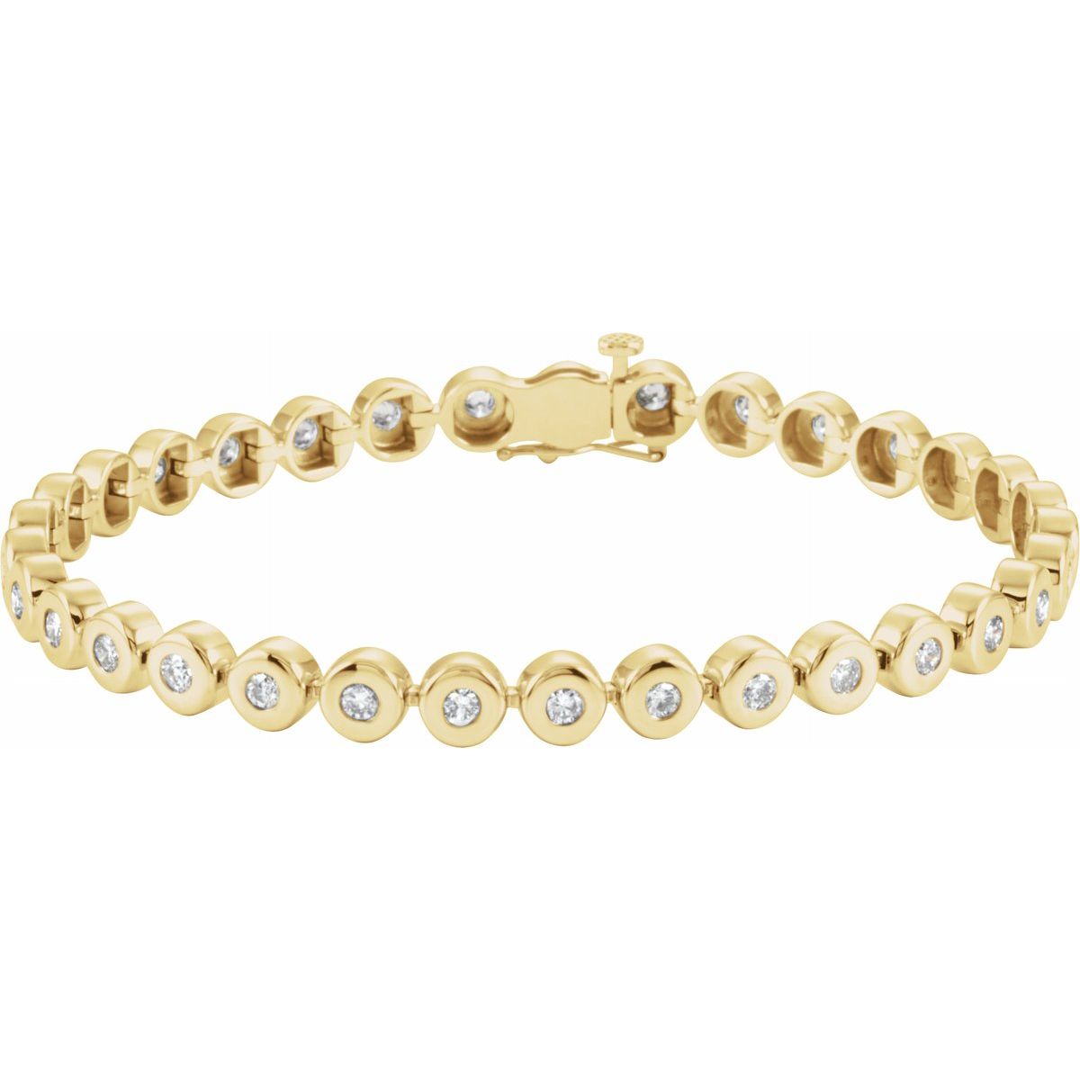 Bezel-Set Line Bracelet or Link - 14K Yellow Gold - Series 67400