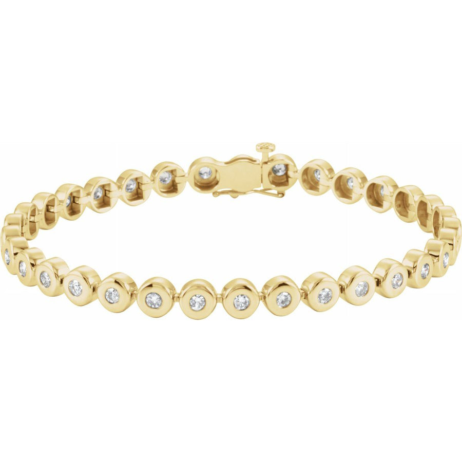 Bezel-Set Line Bracelet or Link - 14K Yellow Gold - Series 67400