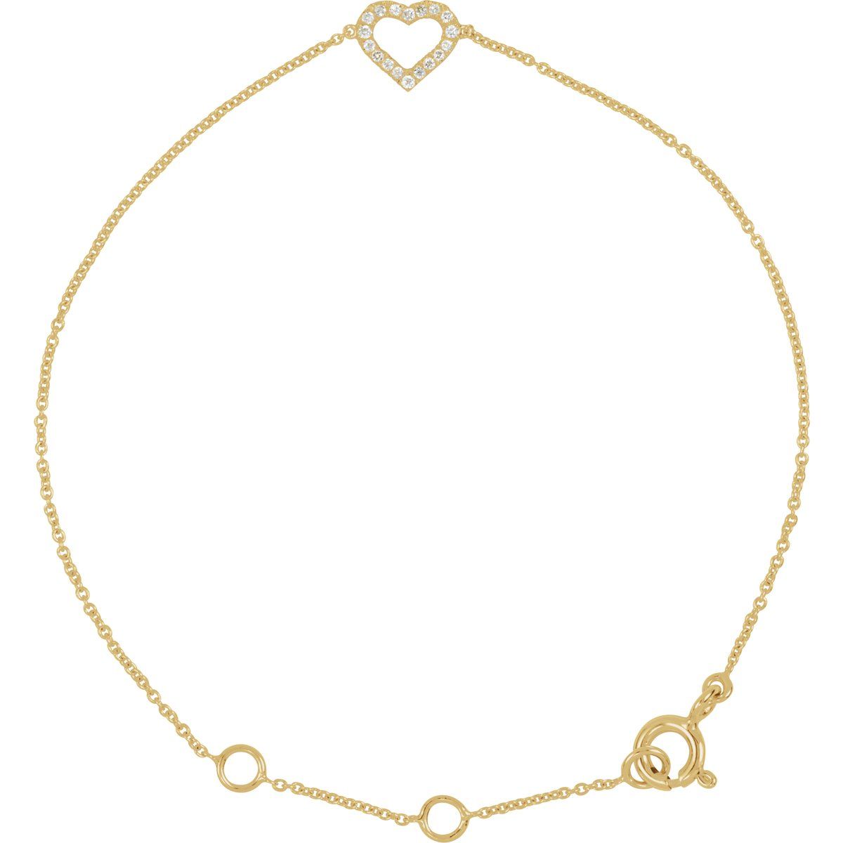 Heart Bracelet - 14K Yellow Gold - Series 68636