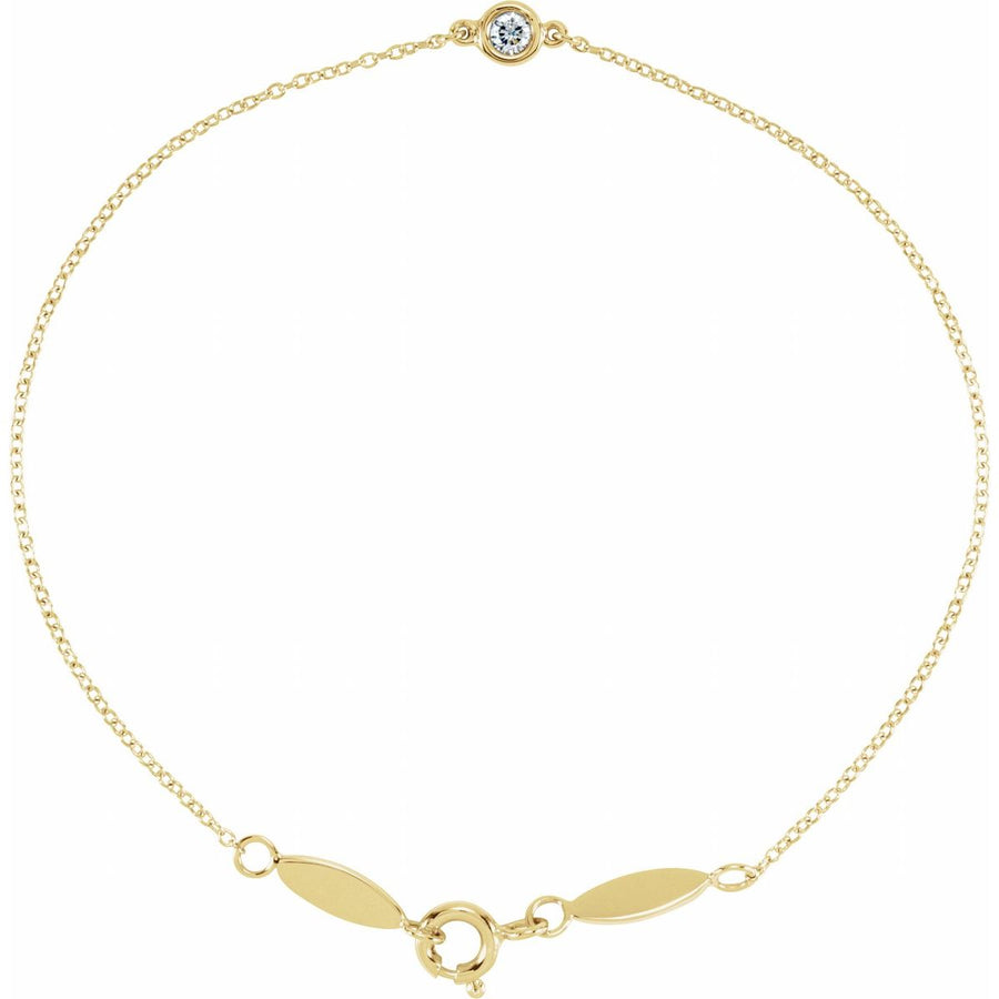 Bezel-Set Link Bracelet - 14K Yellow Gold - Series 651576