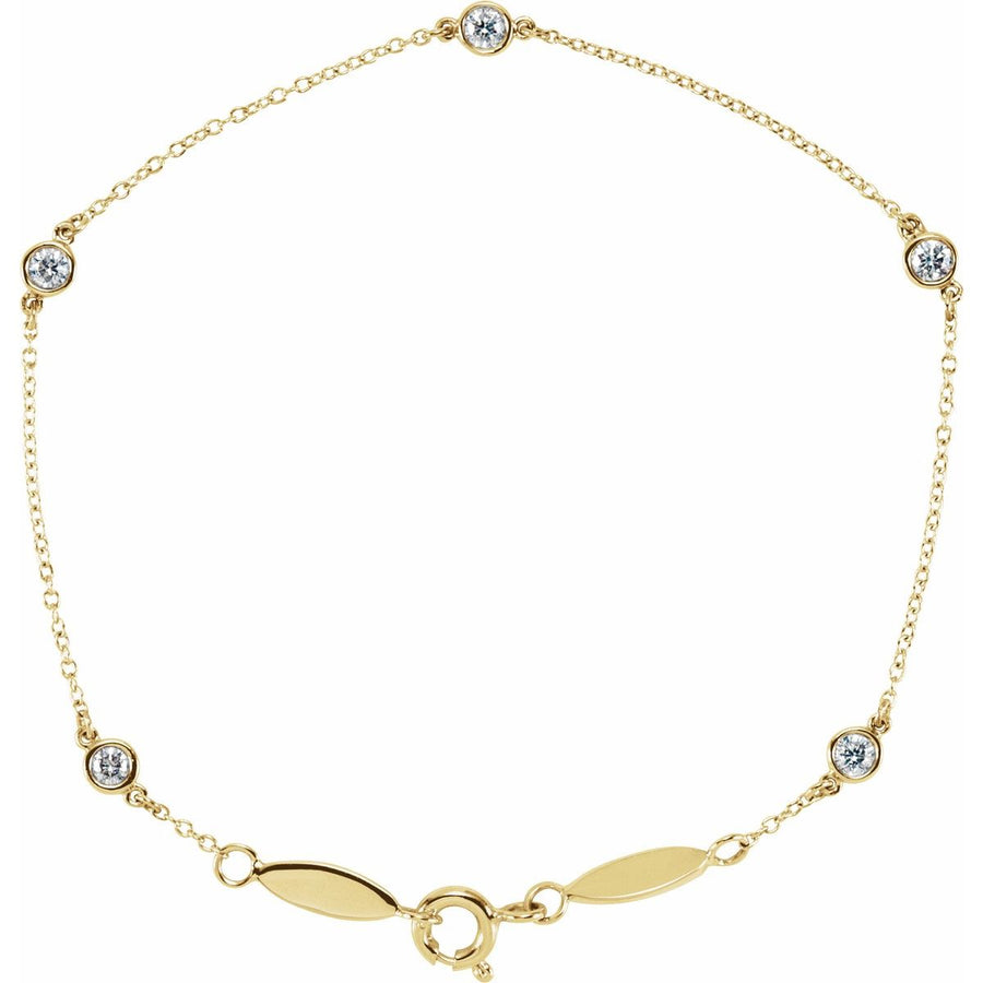 Bezel-Set Station Bracelet - 14K Yellow Gold - Series 651577