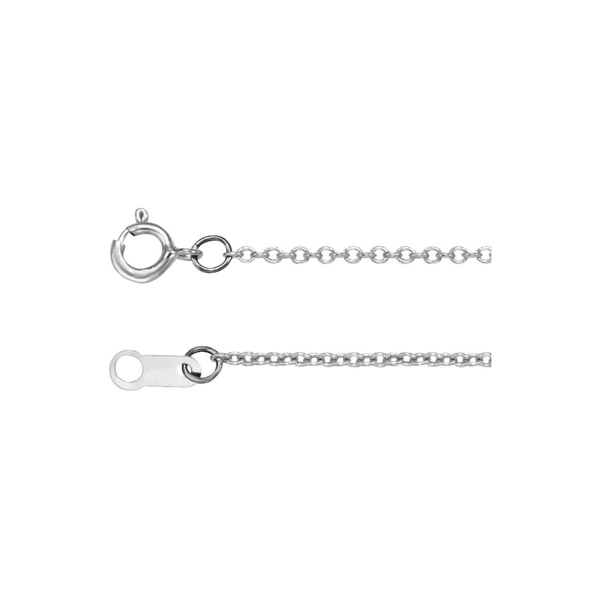 1 mm Cable Chain Bracelet (1 Mm / 7 In) - 14K White Gold - Series CH132