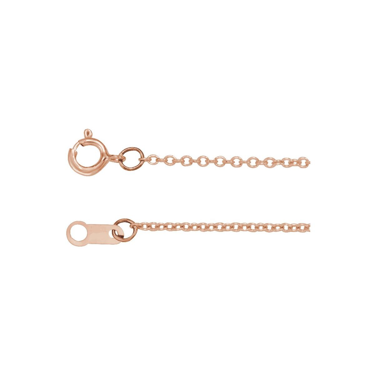 1 mm Cable Chain Bracelet (1 Mm / 6 1/2-7 1/2 In) - 14K Rose Gold - Series CH132