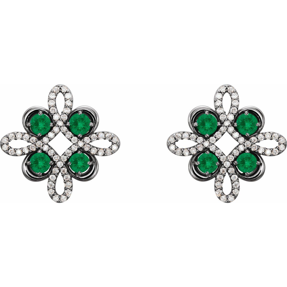 Natural Ruby Clover Earrings