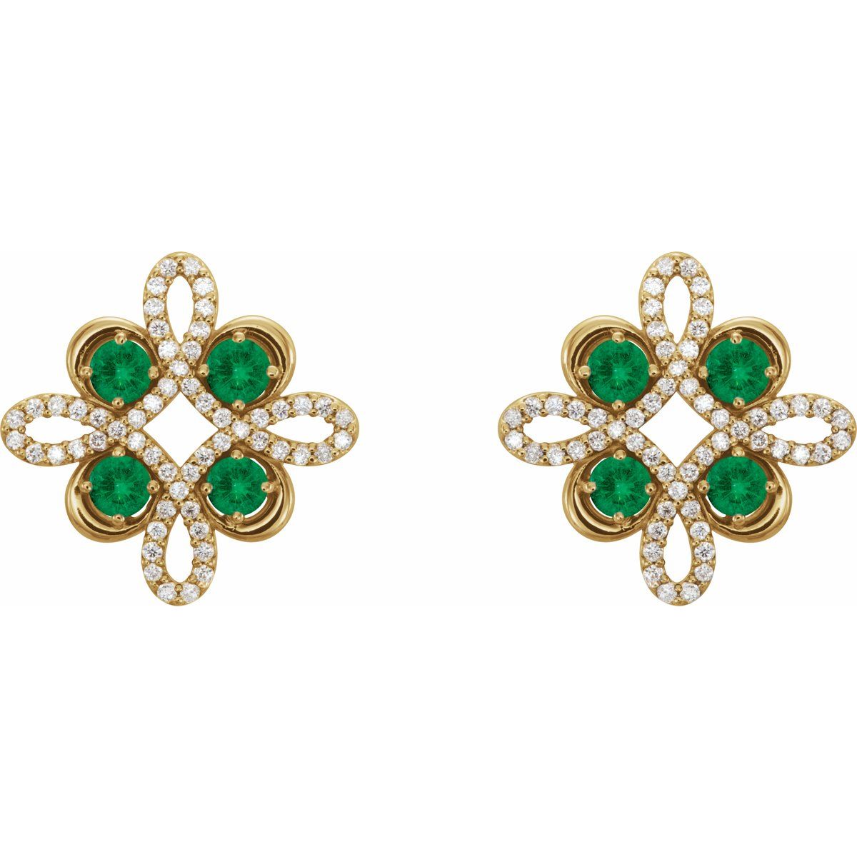 Natural Ruby Clover Earrings