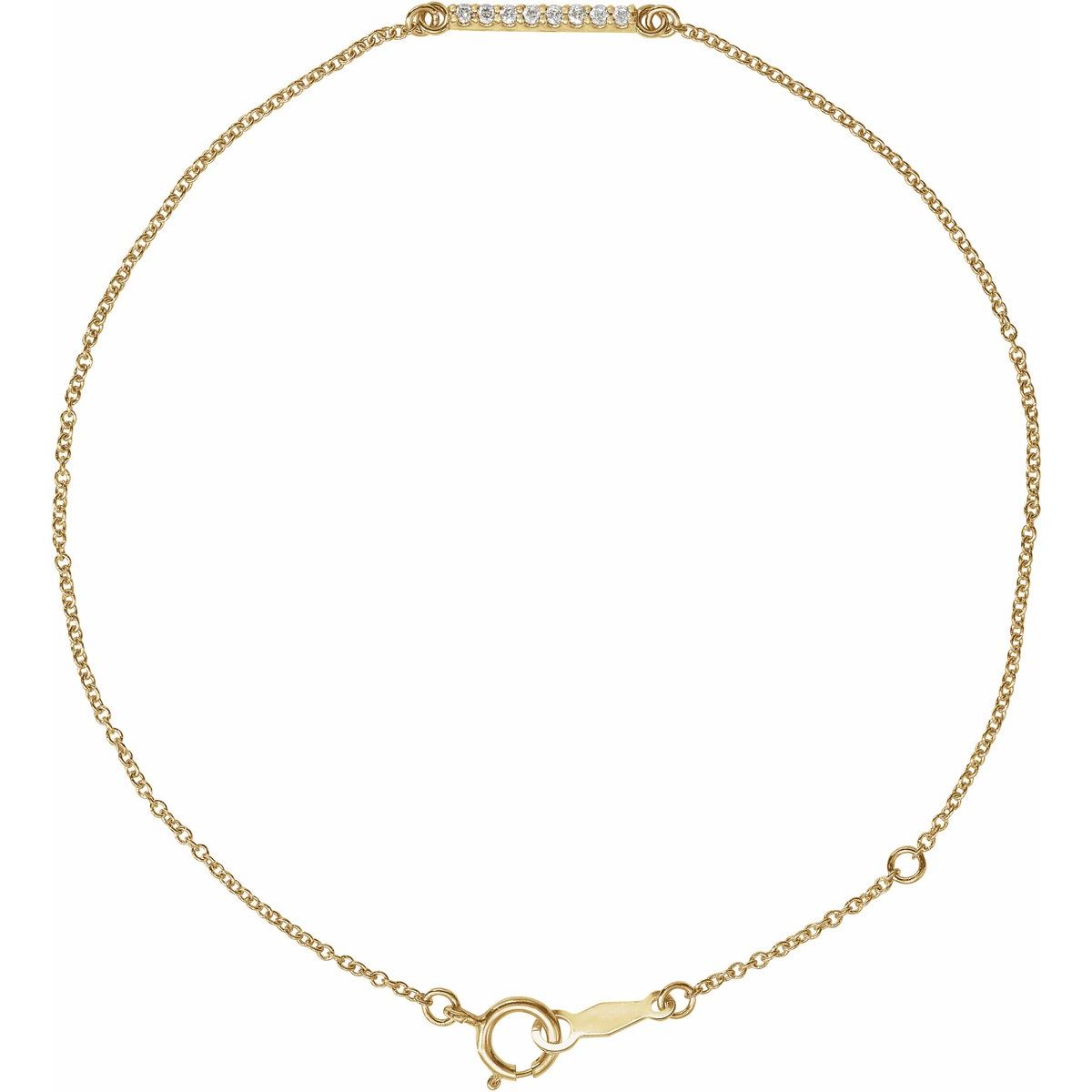 Accented Bar Bracelet - 14K Yellow Gold - Series BRC771