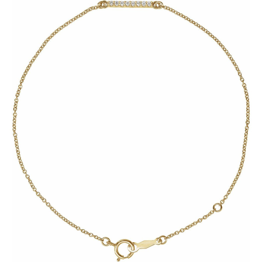 Accented Bar Bracelet - 14K Yellow Gold - Series BRC771