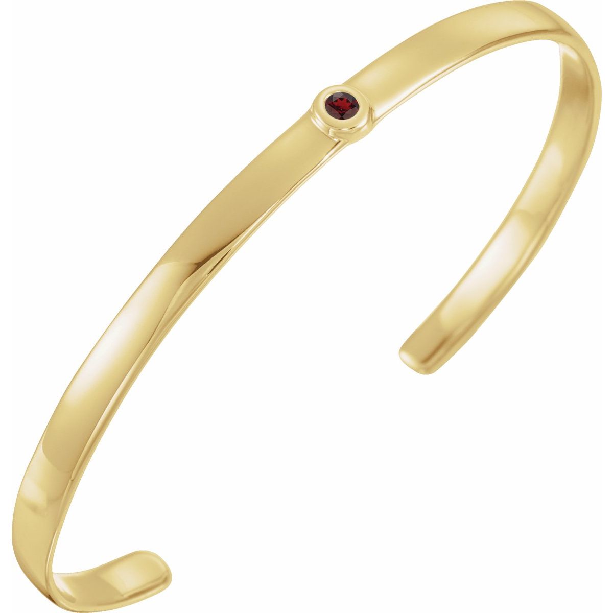 Bezel-Set Cuff Bracelet - 14K Yellow Gold - Series BRC764
