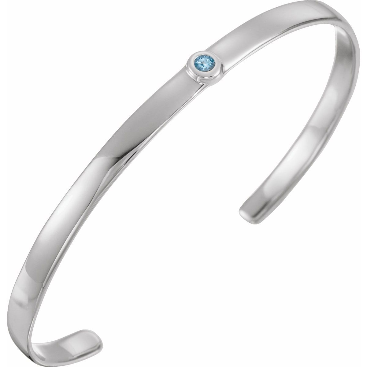 Bezel-Set Cuff Bracelet - Sterling Silver - Series BRC764