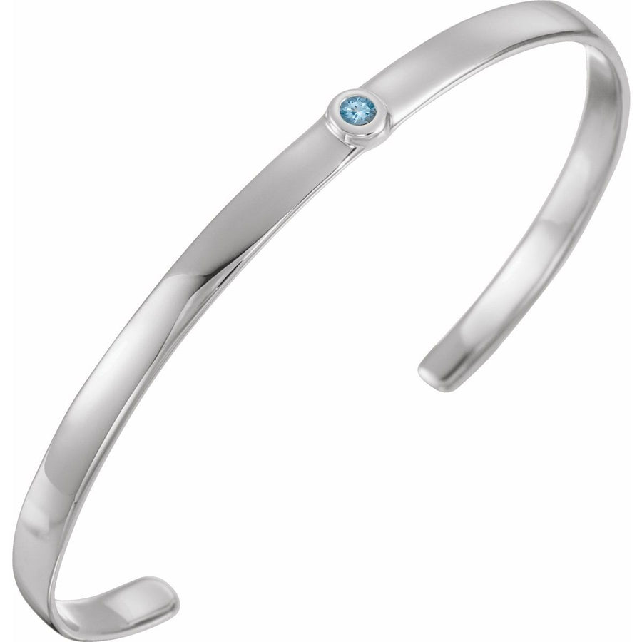 Bezel-Set Cuff Bracelet - Sterling Silver - Series BRC764