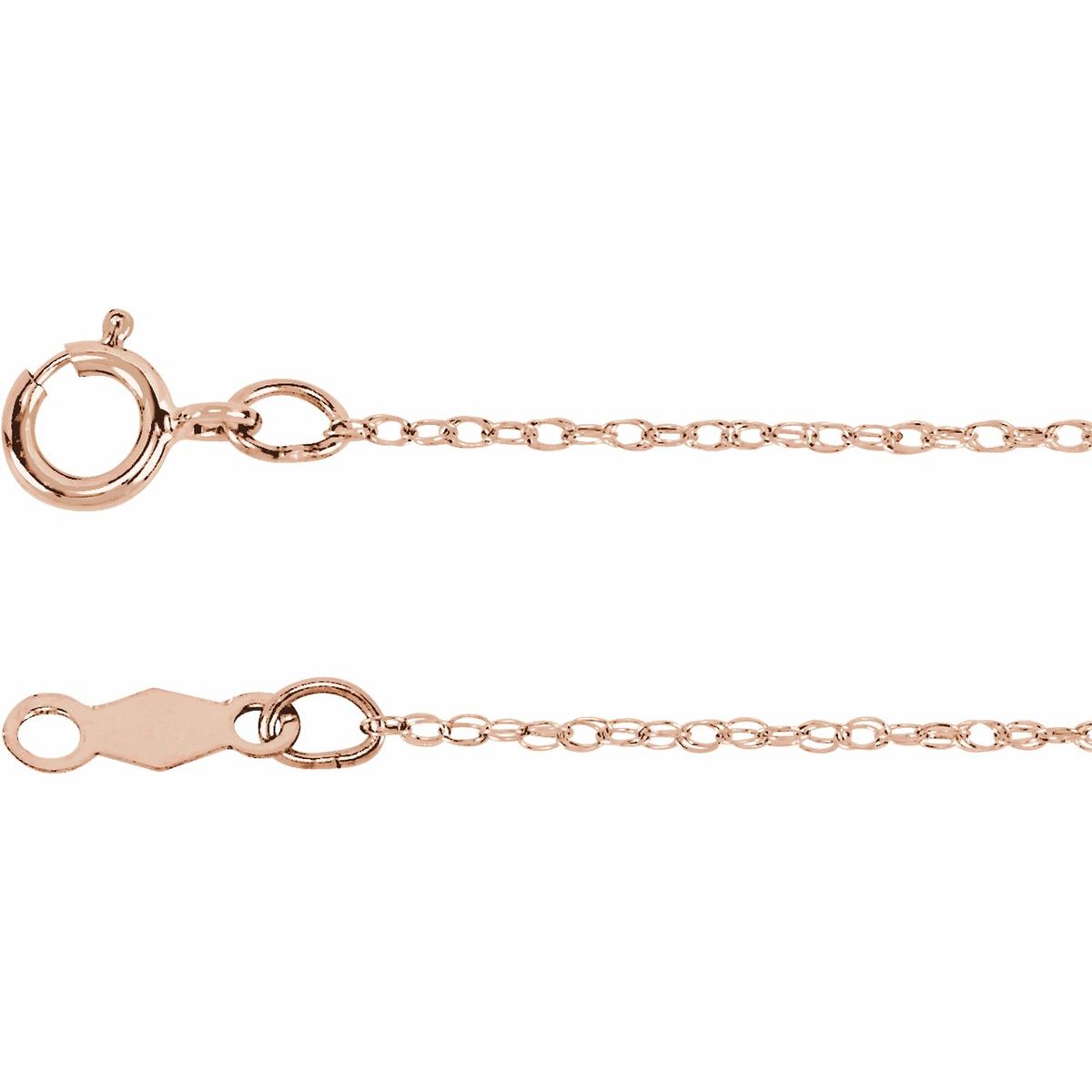 1.25 mm Rope Chain Bracelet (.75 Mm / 7 In) - 14K Rose Gold - Series CH468