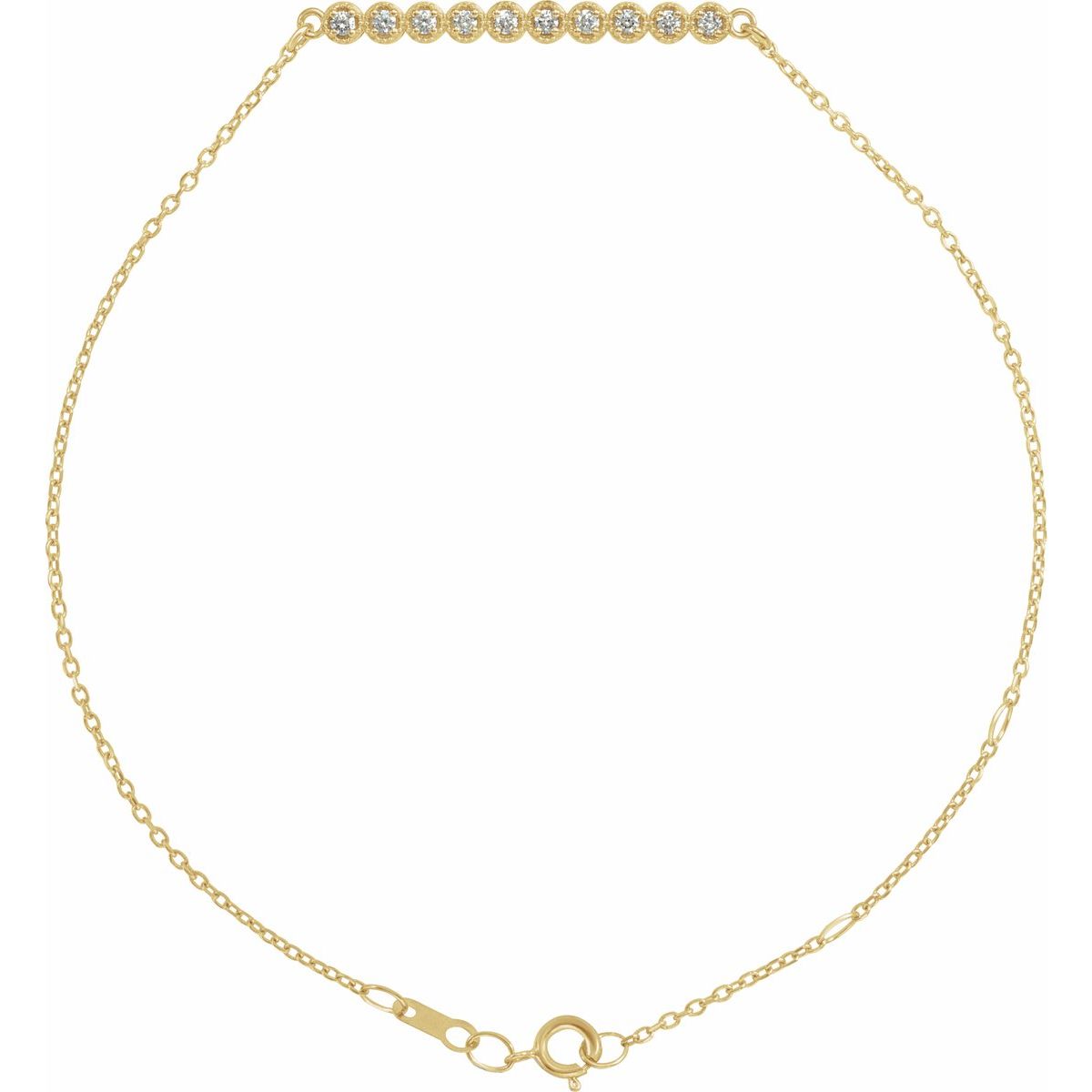 Accented Bar Bracelet - 14K Yellow Gold - Series BRC774