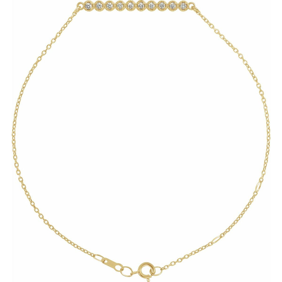 Accented Bar Bracelet - 14K Yellow Gold - Series BRC774