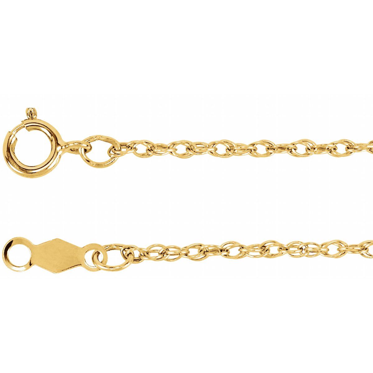 1.25 mm Rope Chain Bracelet (1.25 Mm / 7 In) - 14K Yellow Gold-Filled - Series CH472