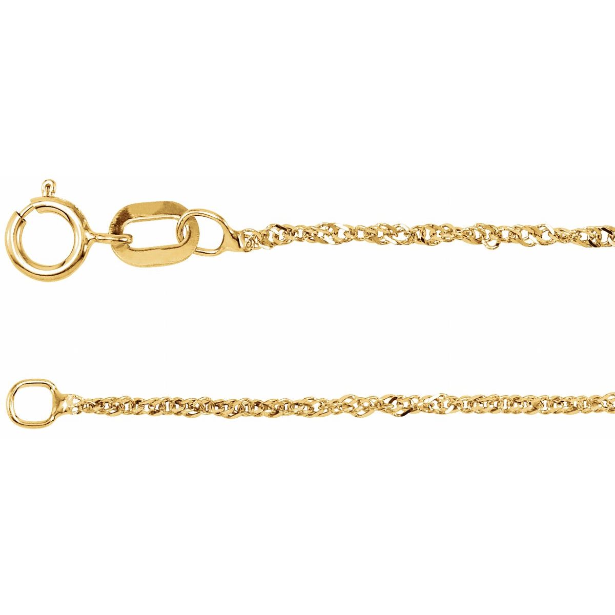 1 mm Singapore Chain Bracelet (1 Mm / 7 In) - 14K Yellow Gold - Series CH500