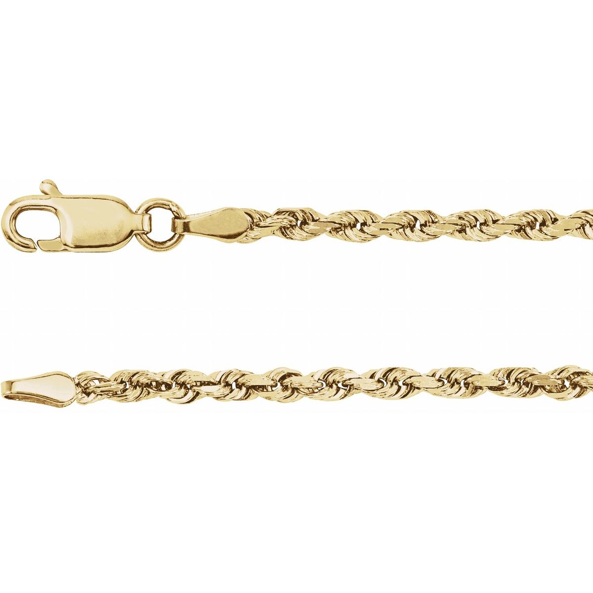 2.5 mm Diamond-Cut Rope Chain Bracelet (2.5 Mm / 7 In) - Series CH513