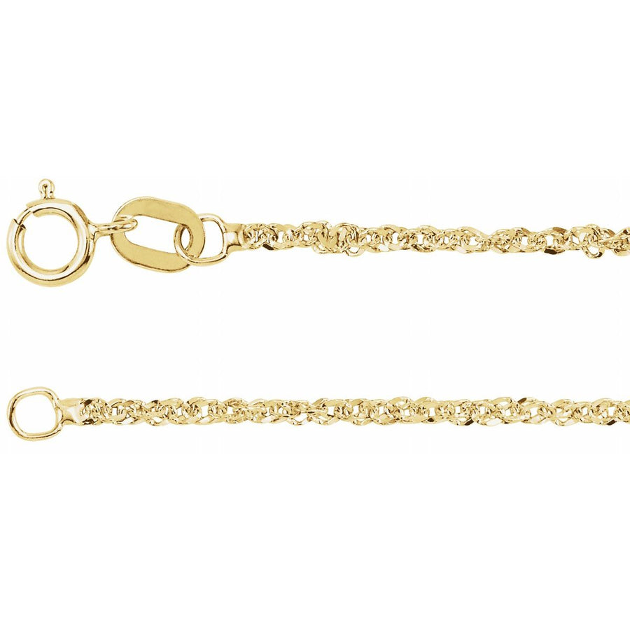 1.7 mm Diamond-Cut Singapore Chain Bracelet (1.2 Mm / 7 In) - 14K Yellow Gold - Series CH617