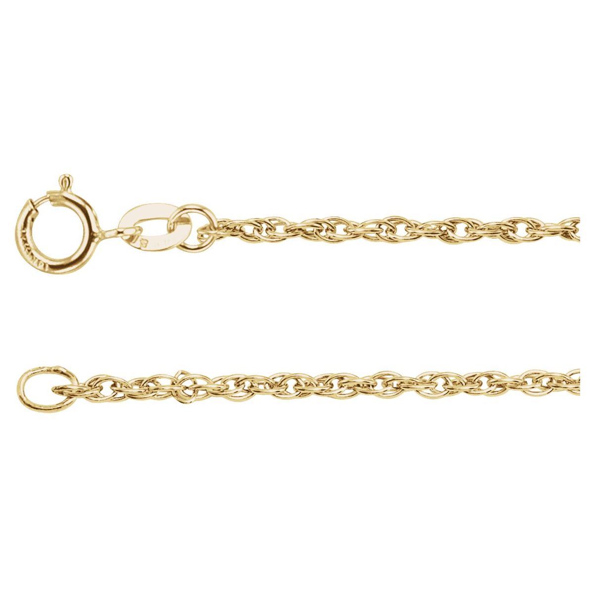 1.75 mm Rope Chain Bracelet (1.5 Mm / 7 In) - 14K Yellow Gold-Filled - Series CH70
