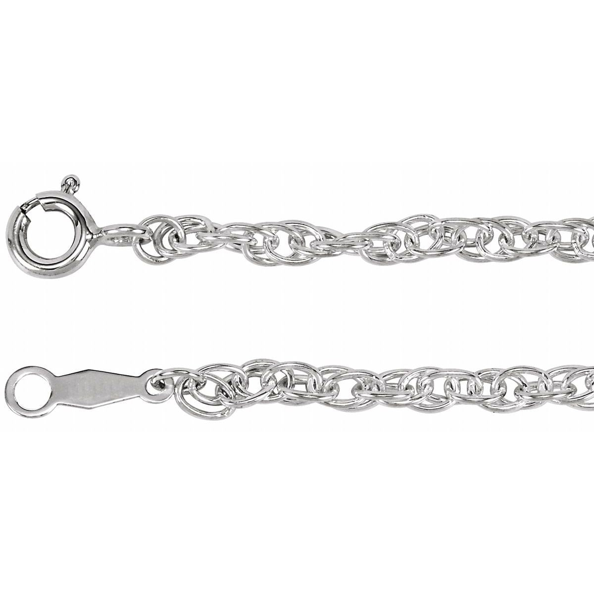 1.75 mm Rope Chain Bracelet (2.5 Mm / 7 In) - Sterling Silver - Series CH430
