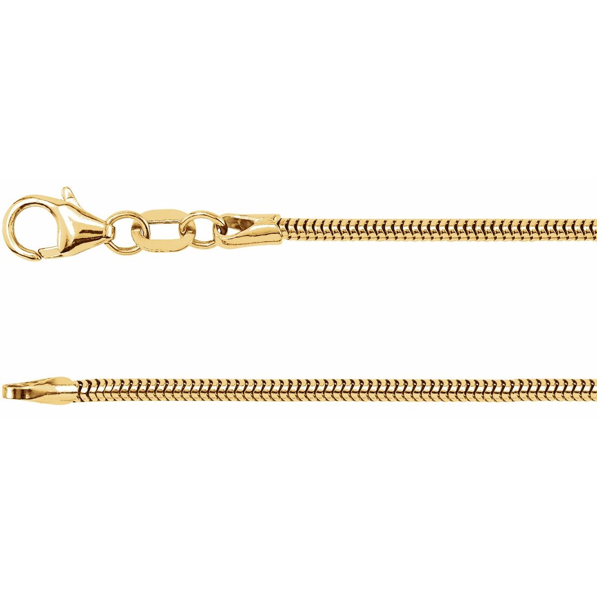 1.5 mm Round Snake Chain Bracelet (1.5 Mm / 7 In) - Series CH117