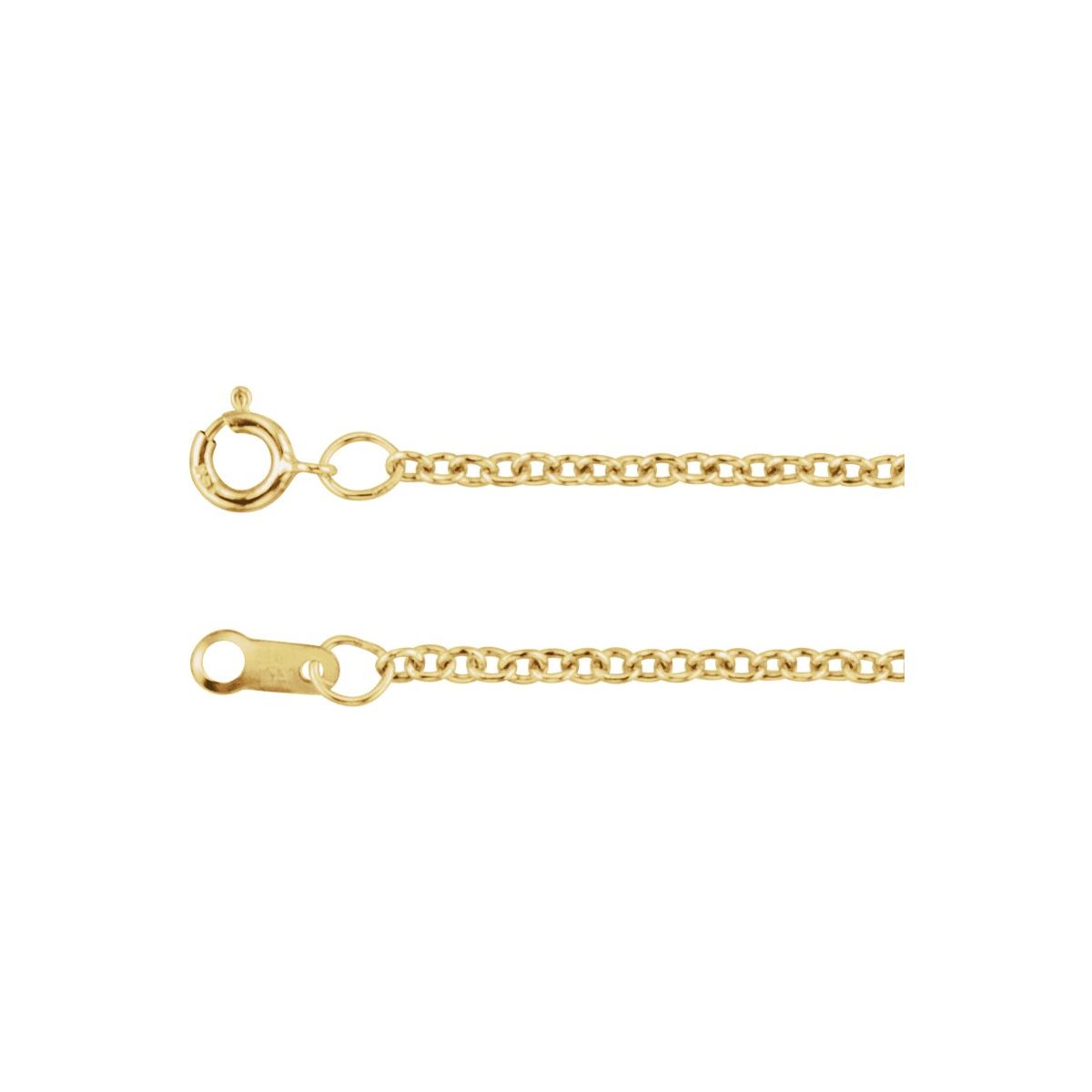 1 mm Cable Chain Bracelet (1.5 Mm / 7 In) - 14K Yellow Gold - Series CH176