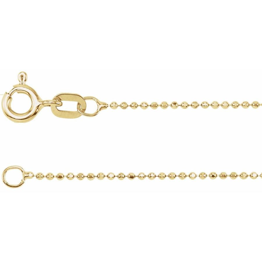 1 mm Diamond-Cut Bead Chain Bracelet (1 Mm / 7 In) - 14K Yellow Gold - Series CH227