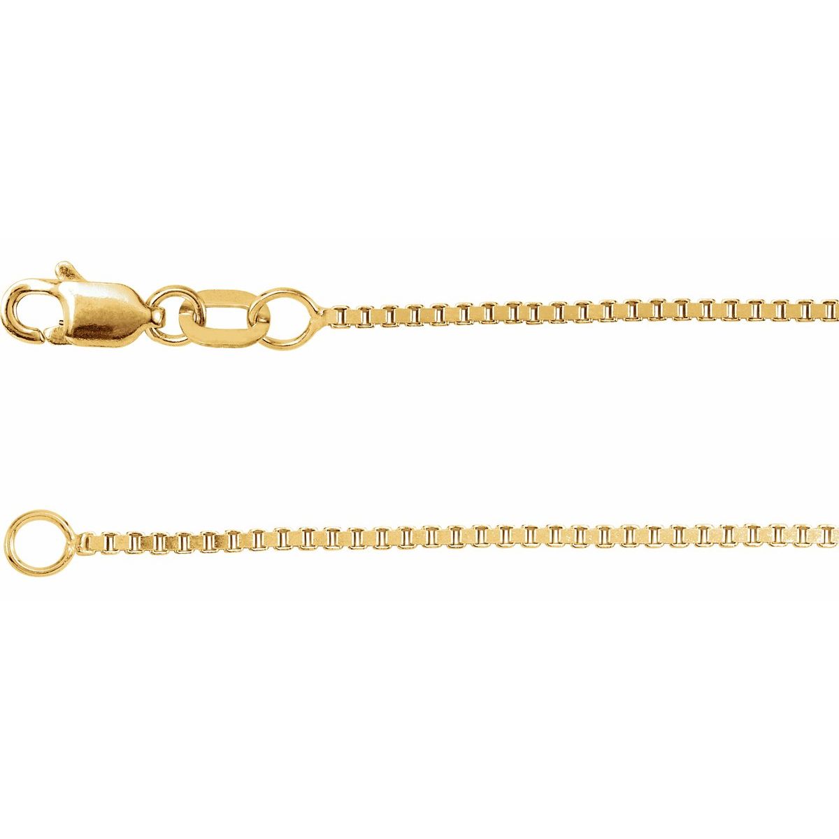 Box Chain Bracelet (1 Mm / 7 In) - 14K Yellow Gold-Filled - Series CH618