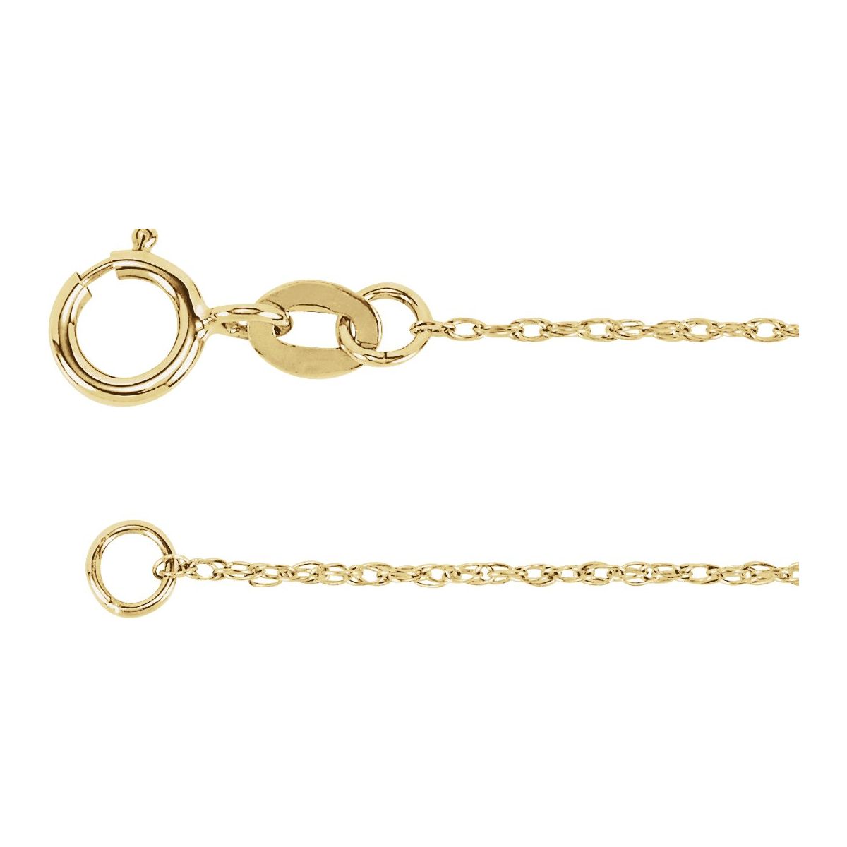 1 mm Rope Chain Bracelet (1 Mm / 7 In) - 14K Yellow Gold-Filled - Series CH12