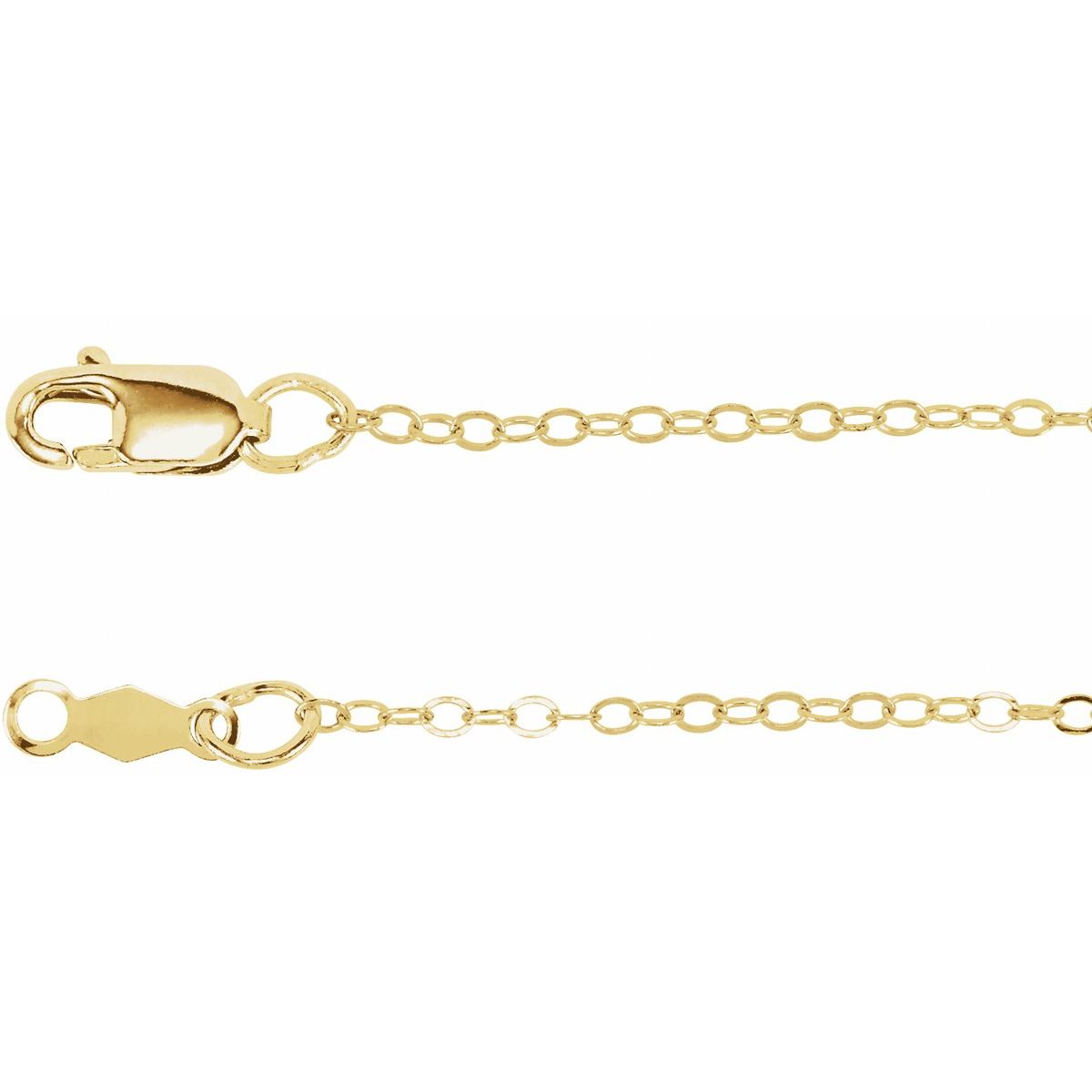 1.3 mm Flat Cable Chain Bracelet (1.3 Mm / 7 In) - 14K Yellow Gold-Filled - Series CH465