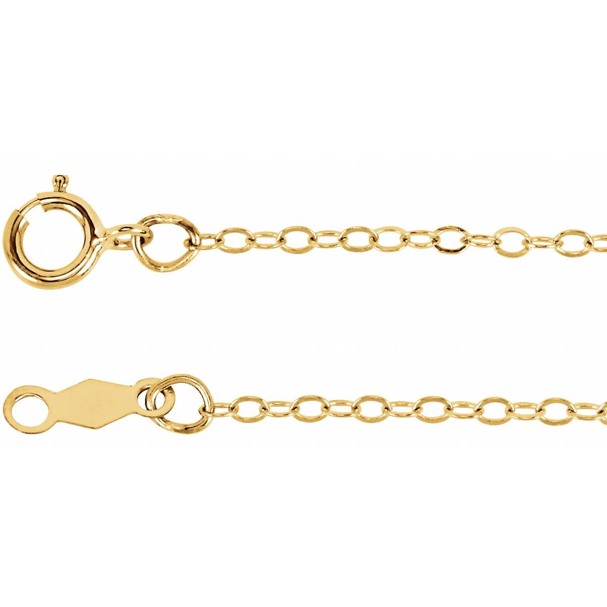 1.3 mm Flat Cable Chain Bracelet (1.3 Mm / 7 In) - 14K Yellow Gold-Filled - Series CH466