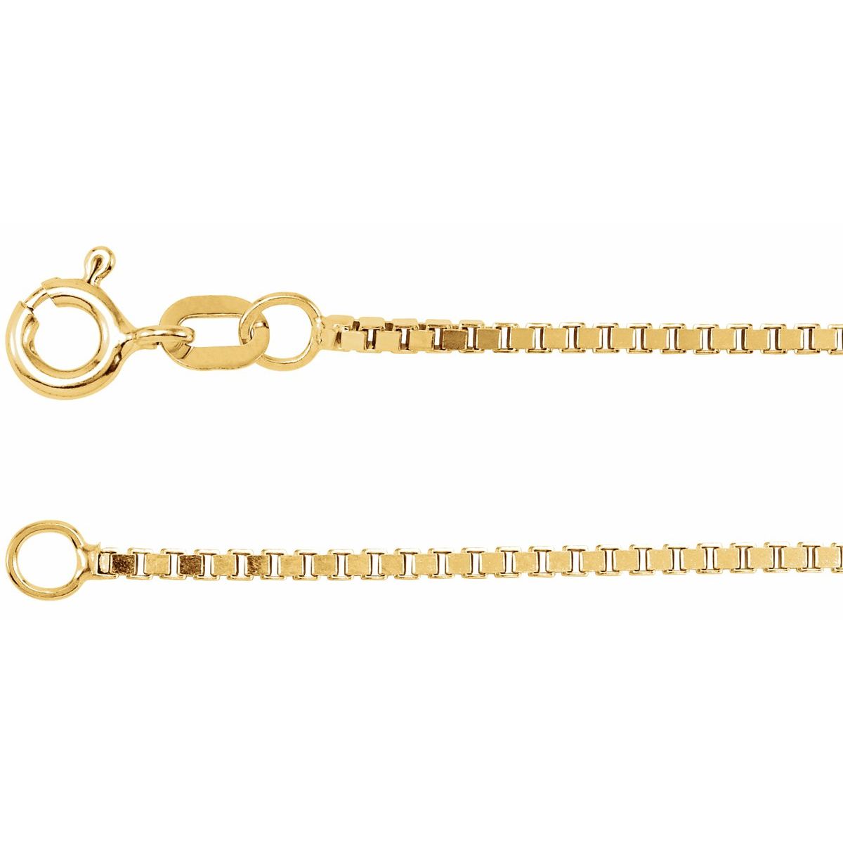1.3 mm Diamond-Cut Box Chain Bracelet (1.3 Mm / 7 In) - 14K Yellow Gold - Series CH489