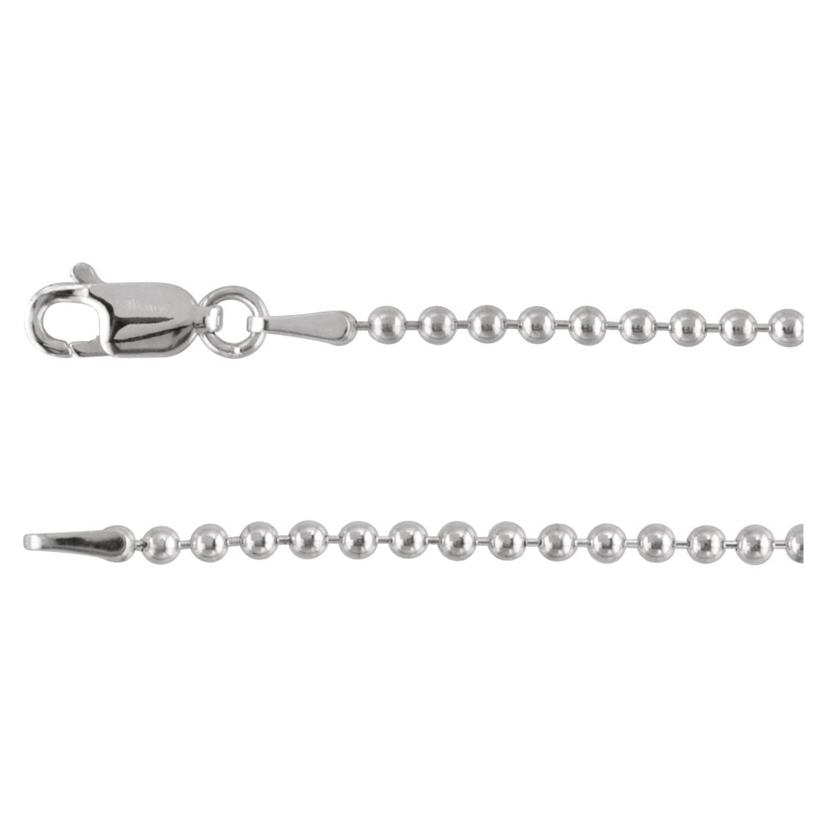 Hollow Bead Chain Bracelet (2 Mm / 7 In) - Sterling Silver - Series CH437