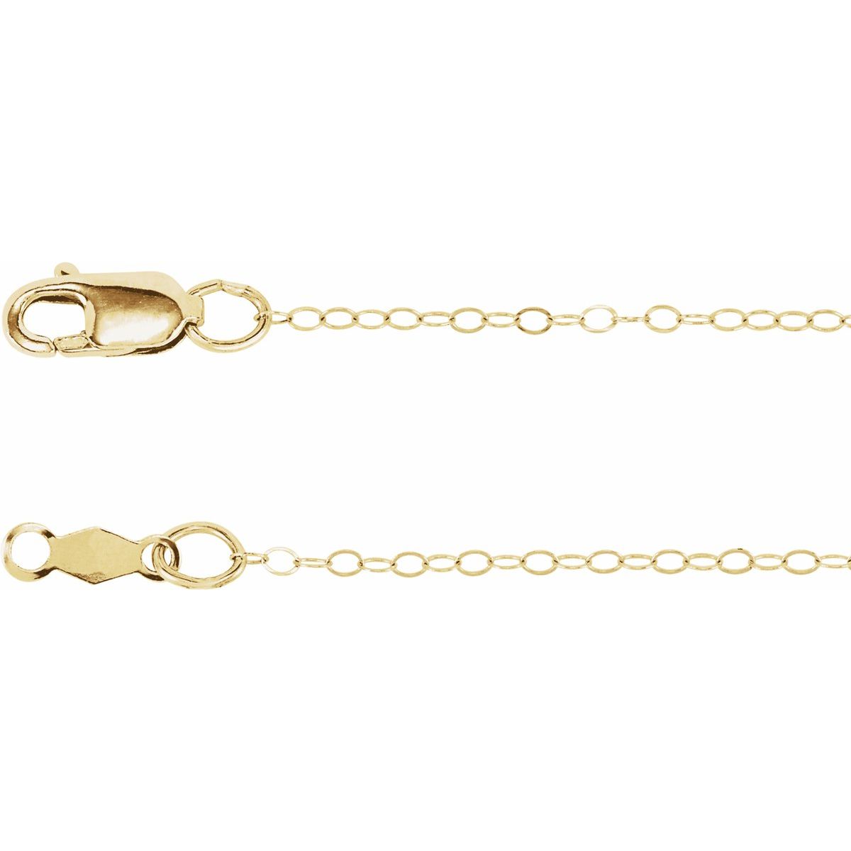 1 mm Flat Cable Chain Bracelet (1 Mm / 7 In) - Series CH463