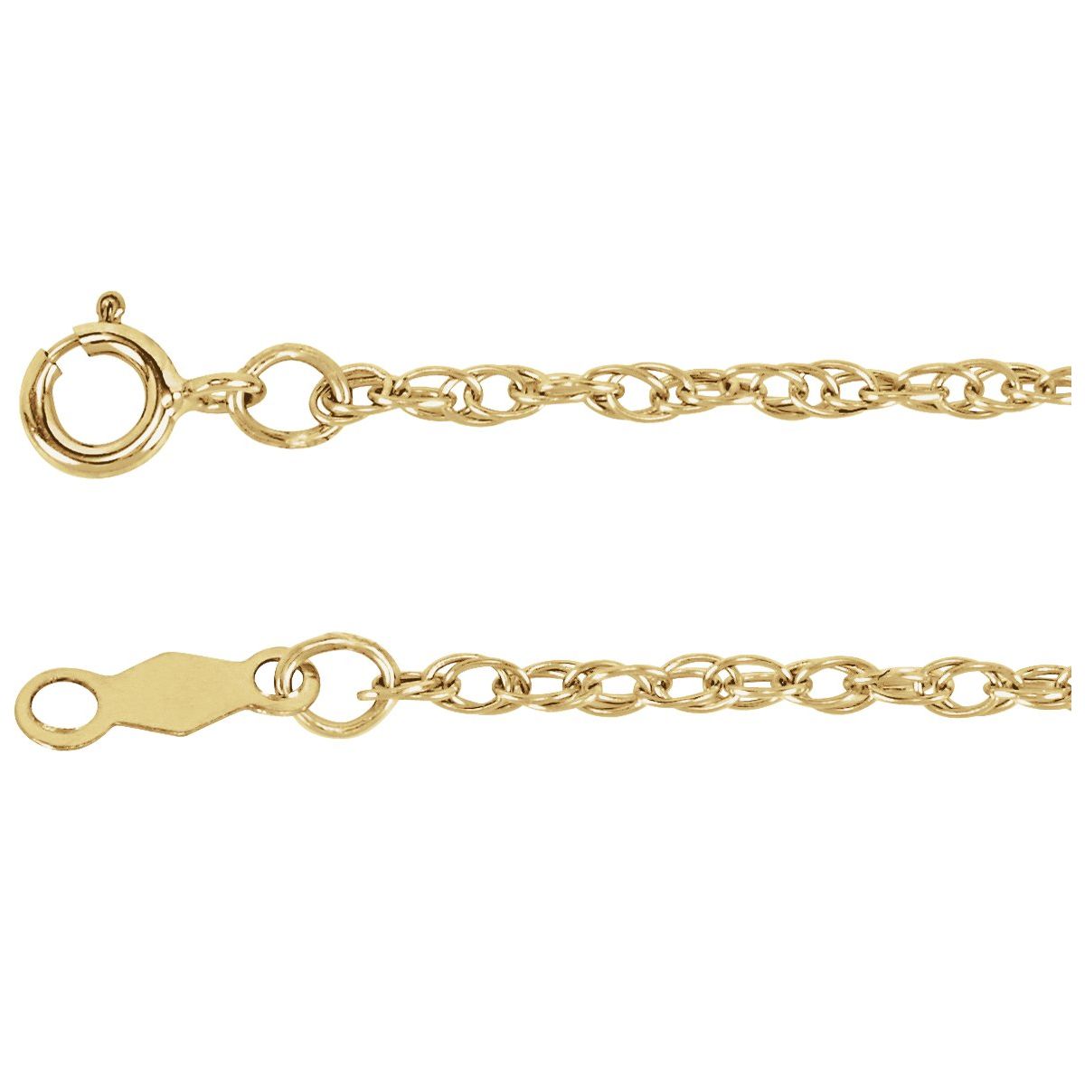 1.25 mm Rope Chain Bracelet (1.5 Mm / 7 In) - 14K Yellow Gold-Filled - Series CH474