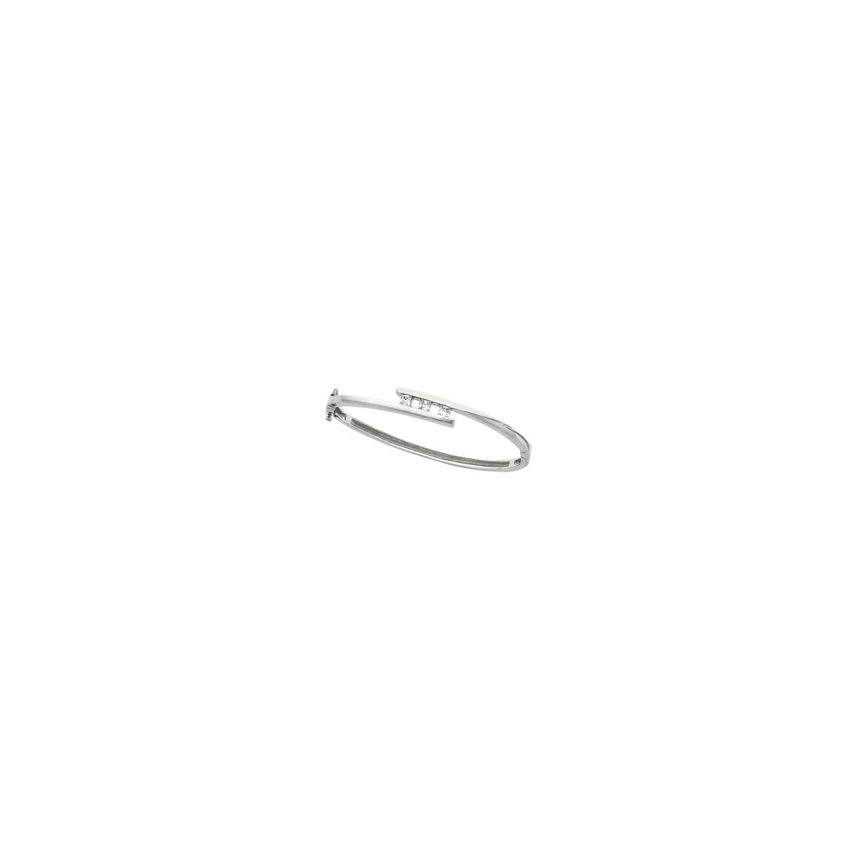 Three-Stone Hinged Bangle Bracelet (6.9 Mm) - gallery - Series 66021