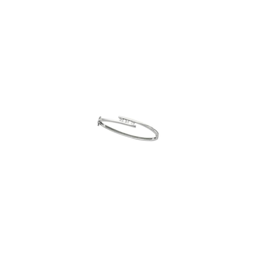 Three-Stone Hinged Bangle Bracelet (6.9 Mm) - gallery - Series 66021
