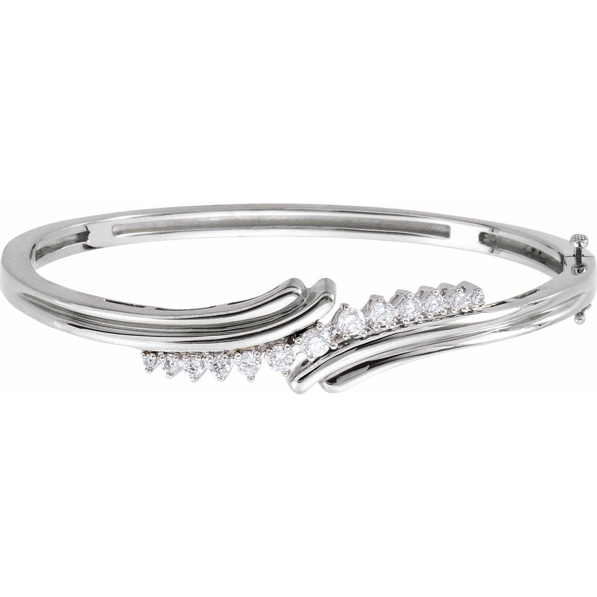 Accented Hinged Bangle Bracelet - gallery - Series 60886