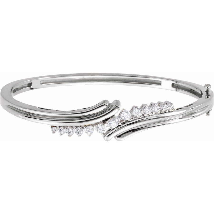 Accented Hinged Bangle Bracelet - gallery - Series 60886