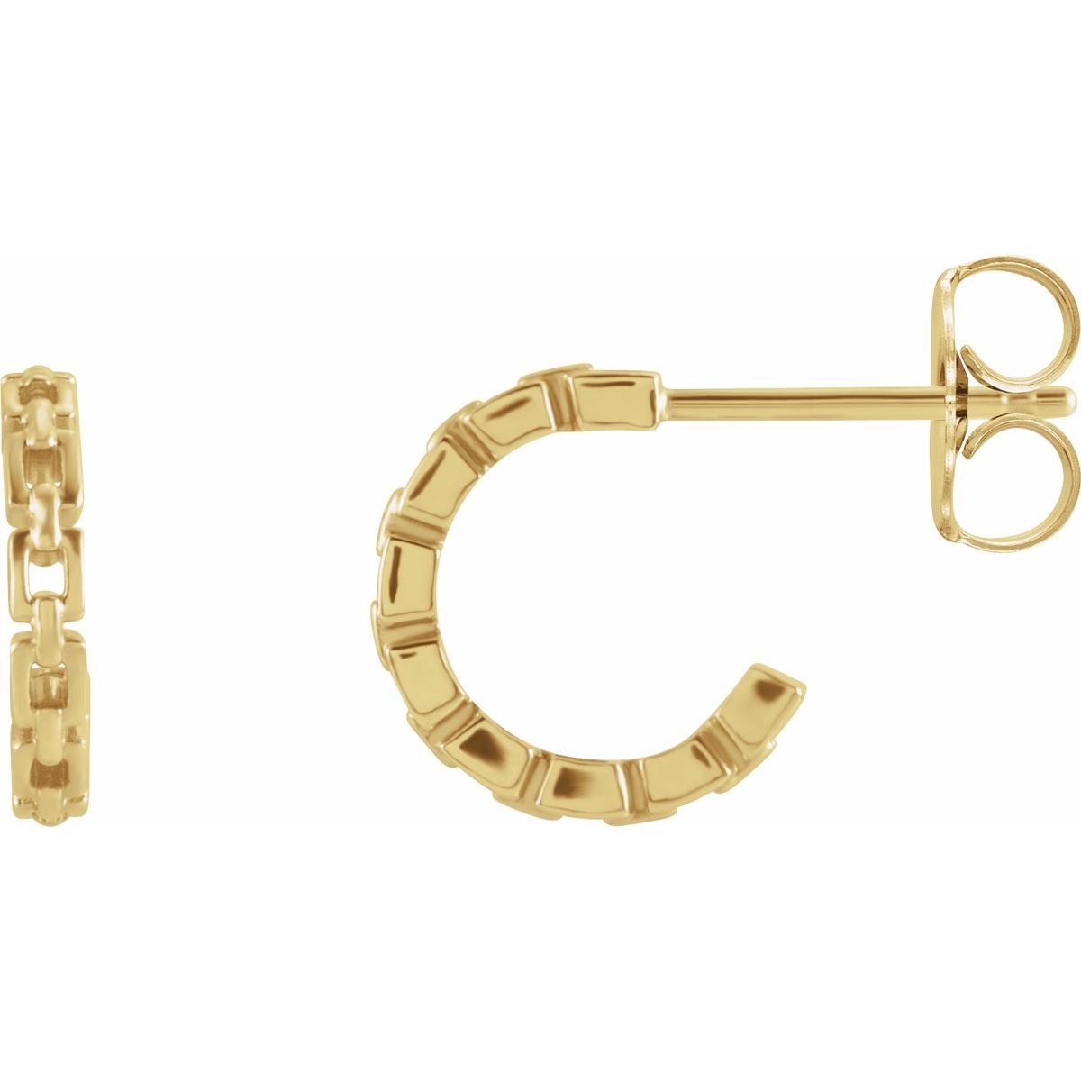 Chain Link Hoop Earrings (10.2 X 10.2 Mm)