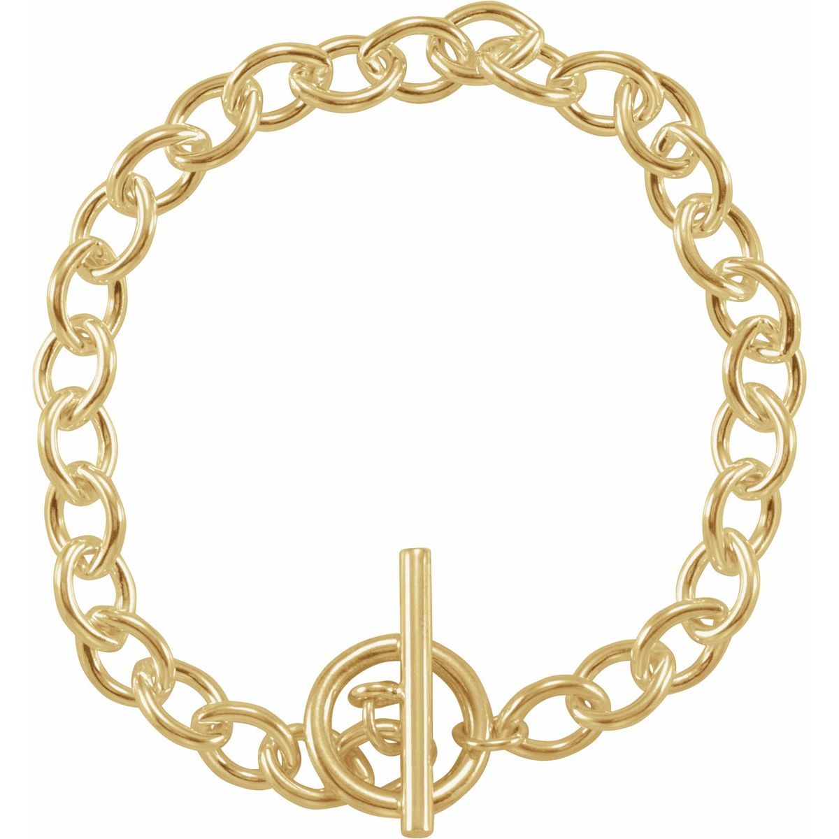 7 mm Cable Charm Bracelet (7 Mm) - 14K Yellow Gold-Plated Sterling Silver - Series BRC787