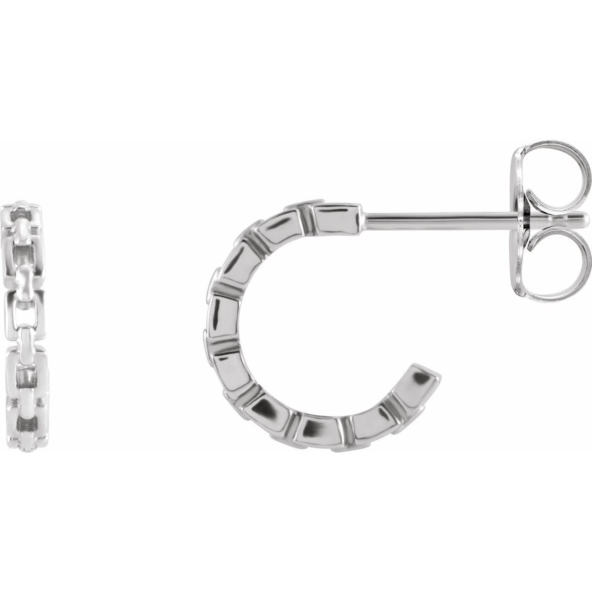 Chain Link Hoop Earrings (10.2 X 10.2 Mm)