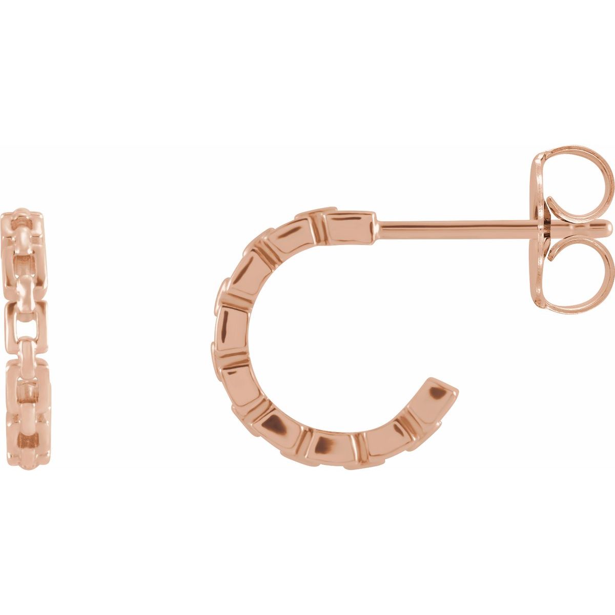 Chain Link Hoop Earrings (10.2 X 10.2 Mm)