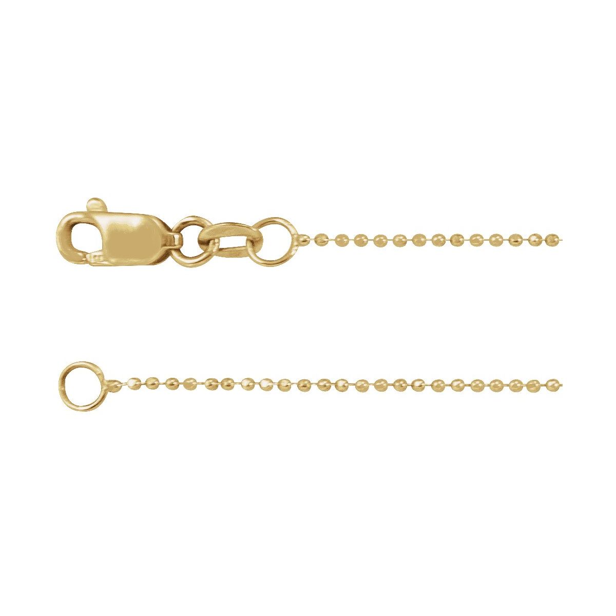 1 mm Diamond-Cut Bead Chain Bracelet (1 Mm / 7 In) - 14K Yellow Gold - Series CH1093