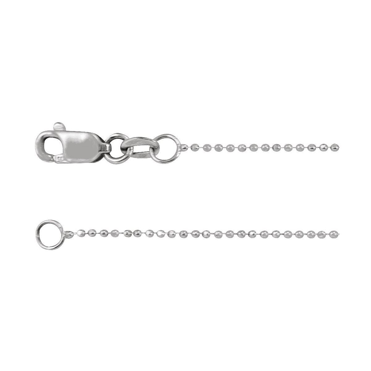 1 mm Diamond-Cut Bead Chain Bracelet (1 Mm / 7 In) - 14K White Gold - Series CH1093