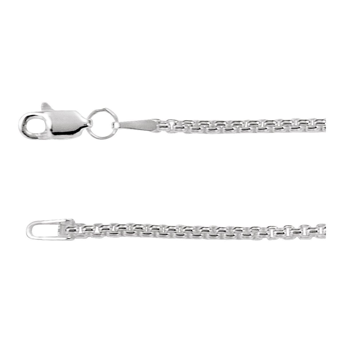 Rounded Box Chain Bracelet (1.8 Mm / 7 In) - Sterling Silver - Series CH1091