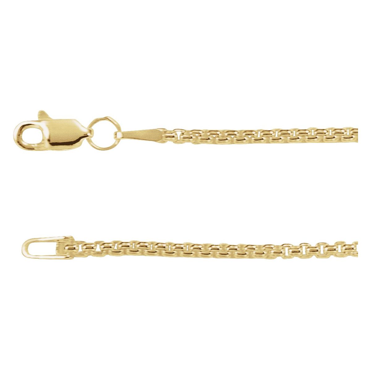 Rounded Box Chain Bracelet (1.8 Mm / 7 In) - 14K Yellow Gold-Filled - Series CH1091